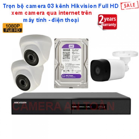 Trọn bộ 03 Hikvision Full HD PRO 2MP