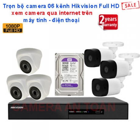 Trọn bộ 06 Hikvision Full HD PRO 2MP