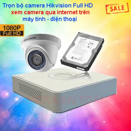 Trọn bộ 01 camera giám sát chất lượng cao Hikvision Full HD 2.0