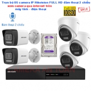 LẮP ĐẶT TRỌN BỘ 05 CAMERA IP HIKVISION 2MP ĐÀM THOẠI 2 CHIỀU CAO CẤP*