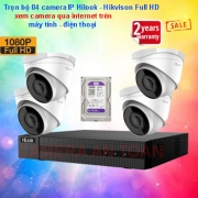 Trọn bộ 04 camera IP 2MP Hilook - Hikvison Full HD 2.0 1080P chất lượng cao