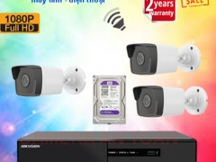 Trọn bộ 03 camera IP 2MP Hilook - Hikvison Full HD 2.0 thu âm giá rẻ