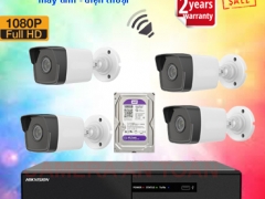 Trọn bộ 04 camera IP 2MP Hilook - Hikvison Full HD 2.0 thu âm giá rẻ