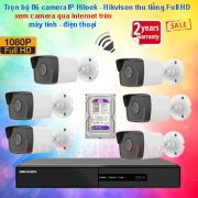 Trọn bộ 06 camera IP 2MP Hilook - Hikvison Full HD 2.0 thu âm giá rẻ