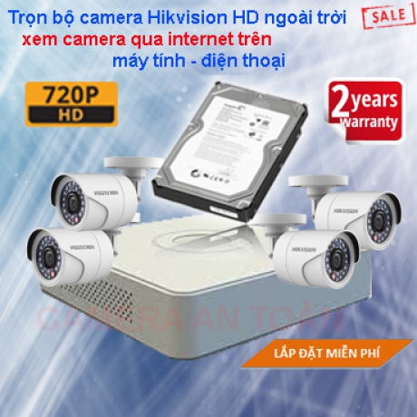 Trọn bộ camera giám sát chất lượng cao Hikvision HD 1.0